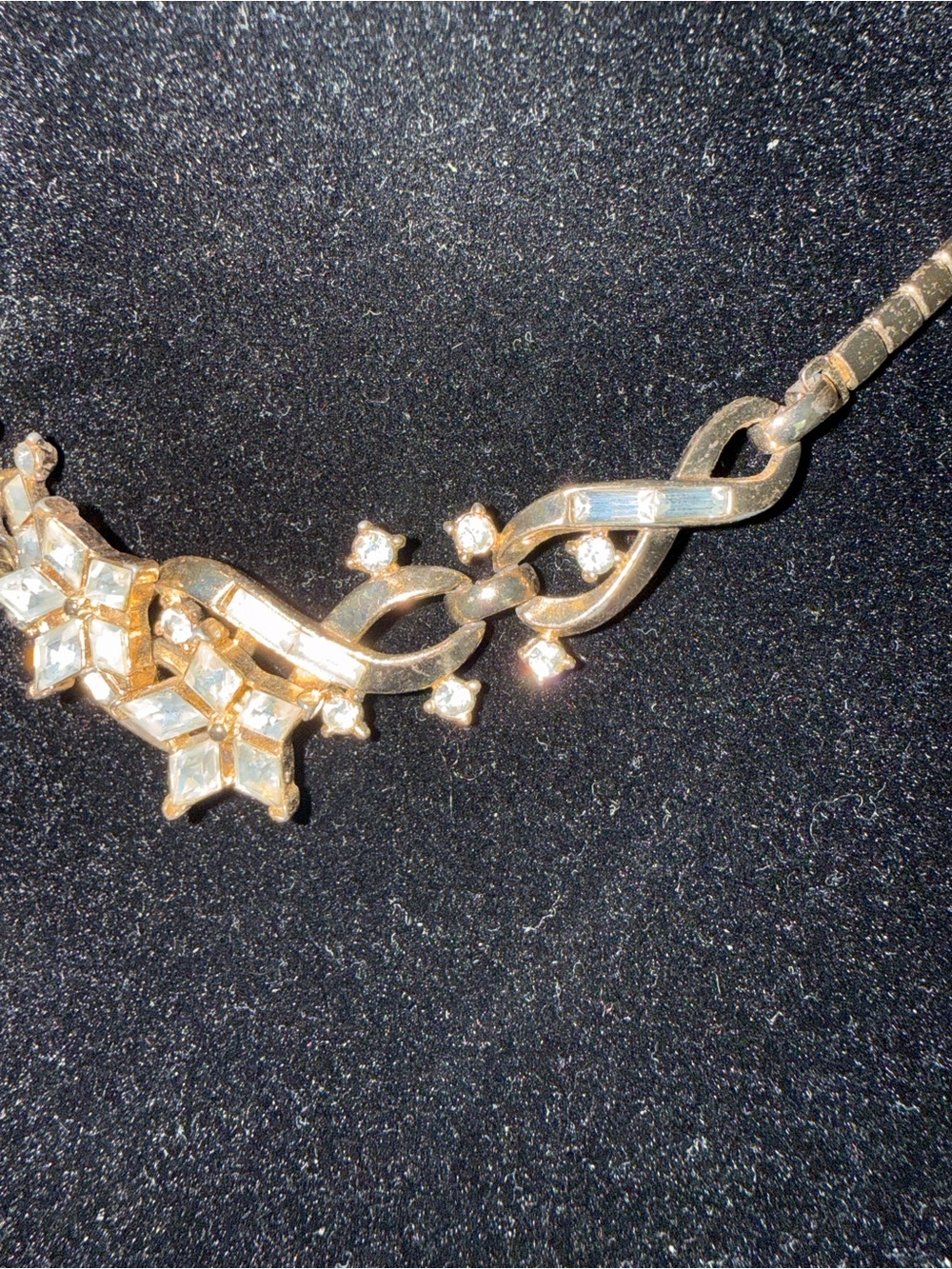 Trifari PAT. PEND. Rhinestone Floral Necklace - Picture 3 of 6